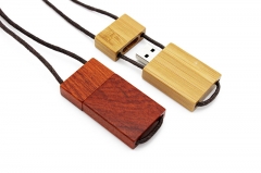 Lanyard Wooden USB Flash Drive red wood pendrive 4GB 8GB 16GB 32GB 64GB bamboo Memory Stick logo engraving wedding gifts