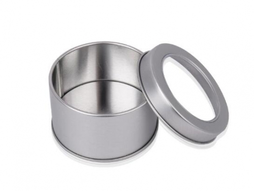 Round Metal Tin boxes With PVC Window