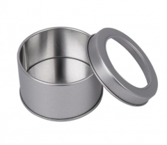 Round Metal Tin boxes With PVC Window