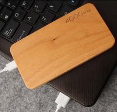 High quality cheap Portable External Battery 4000mah cell phone mobile Wooden power bank