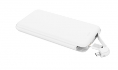 Powerbank Built-In 2-In-1 Cable Universal 5000mAh - White/black