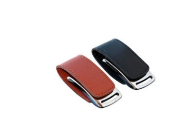 USB Stick in Faux Leather Case Brown 8gb 16gb 32gb USB 2.0