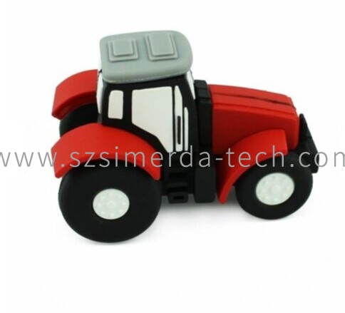 CUSTOMIZED Tractor PVC/rubber USB 2.0 Flash Drives Cute 4GB-64G Storage Memory Stick