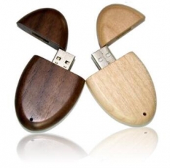 oem flash memory usb Round Wood USB Flash Drive