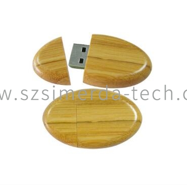 oem flash memory usb Round Wood USB Flash Drive